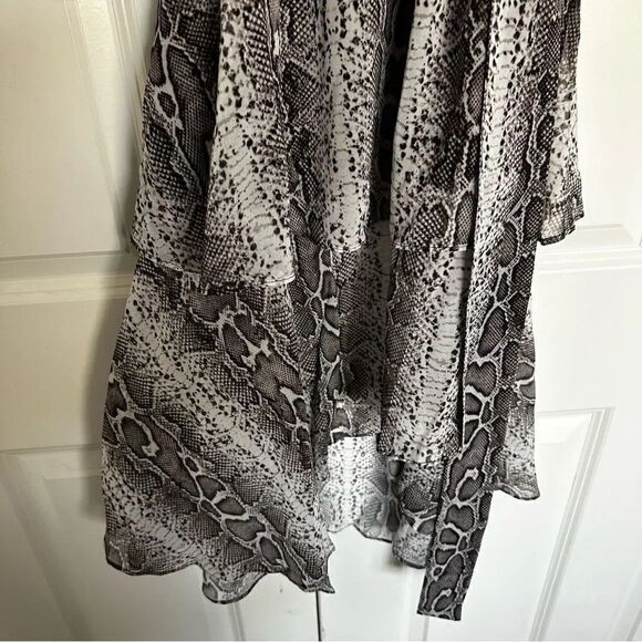 SAM EDELMAN | Snake Reptile Print Layered Dress Gray Black White | Size Large - Picture 4 of 11